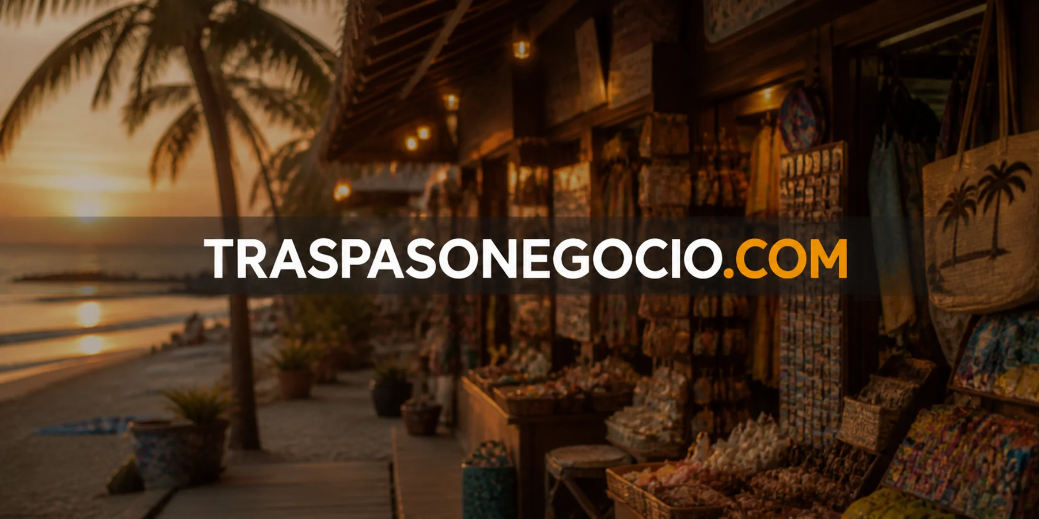 Traspaso de tienda de souvenirs en zona turística con producto de recuerdo, escaparate y ubicación de paso.
